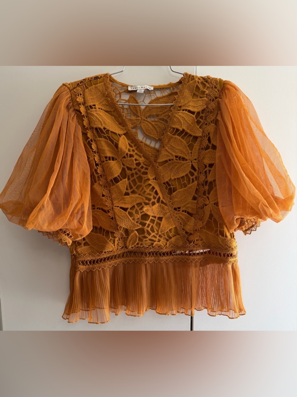Haute Monde Floral Embroidery Peplum Blouse